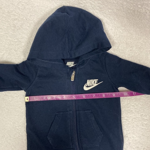 Nike navy blue hooded play suit romper full zip 3m - Picture 4 of 7